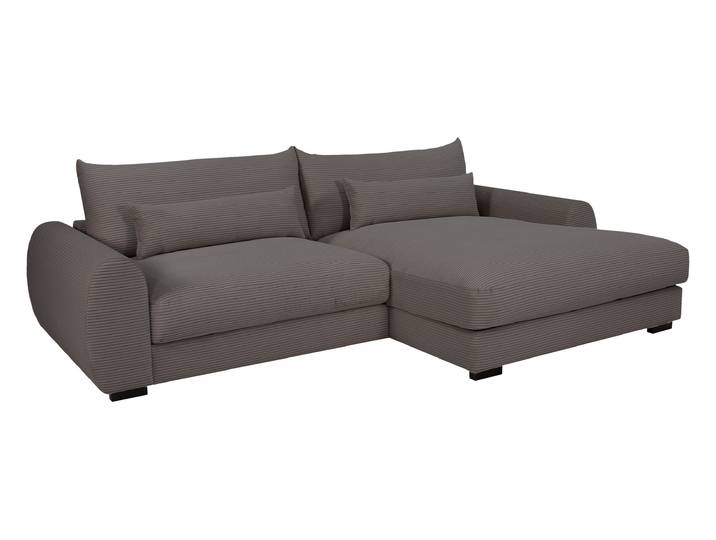 Ecksofa grau Cord 265 x 180 cm OT rechts - MARK