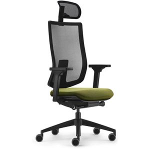 sedus Bürostuhl sedo pro Light 2, ap-896/014, schwarz/grün, Stoff/Netz, Kopfstütze, bis 130 kg