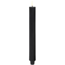 Uyuni LED Tafelkerze grooved 25cm black 2 Stück