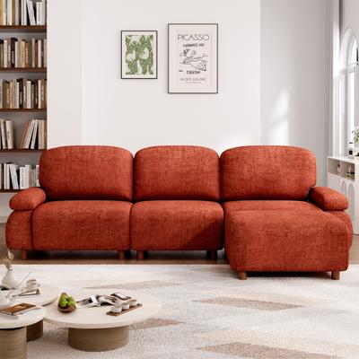 "Modern 111"" Modular Sectional Sofa with Removable Ottoman, Chenille Upholstery & Pocket Coil Seat by GDFStudio"