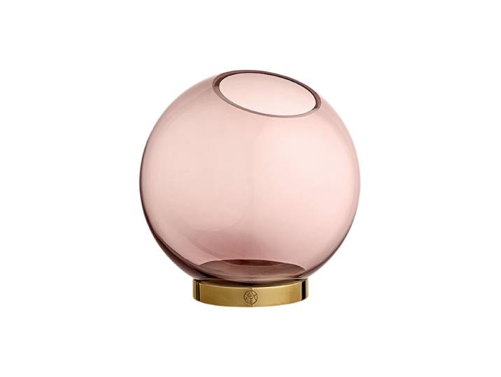 Design Vase „Globe“ - Rosa/Gold Rosa, Gold Ø 17cm x H 17 cm AYTM