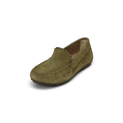 Mokassin MARC O'POLO "aus weichem Veloursleder", Damen, Gr. 38, Synthetik, grün (pure sage), Obermaterial: 100% Leder, unifarben, Schuhe Mokassin