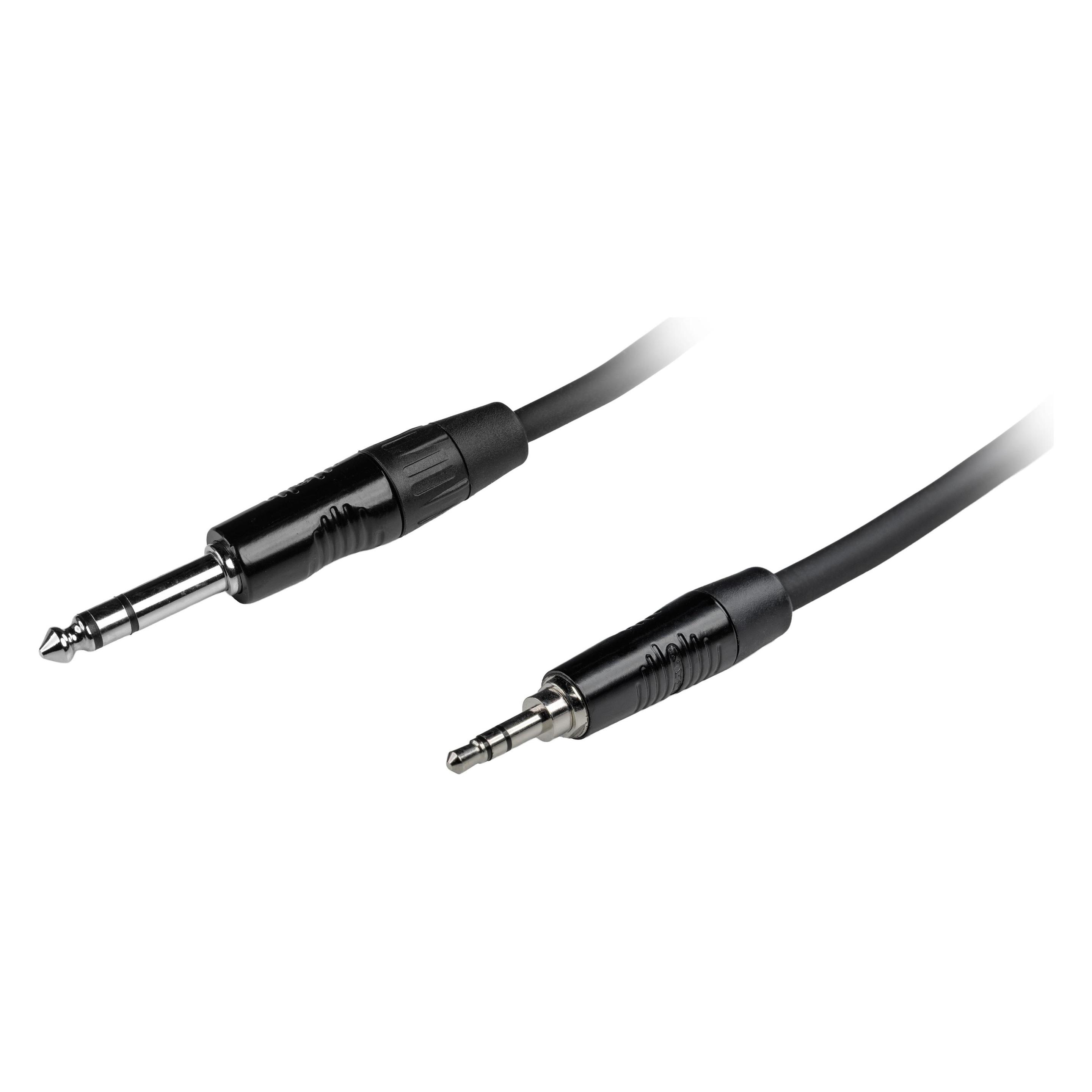 Fuj Tek 6.3 mm TRS Male to 3.5 mm TRS Male Audio Cable, 2 m, black (2 m, AUX Kabel) (6,3 mm TRS - 3,5 mm TRS, 2 m)