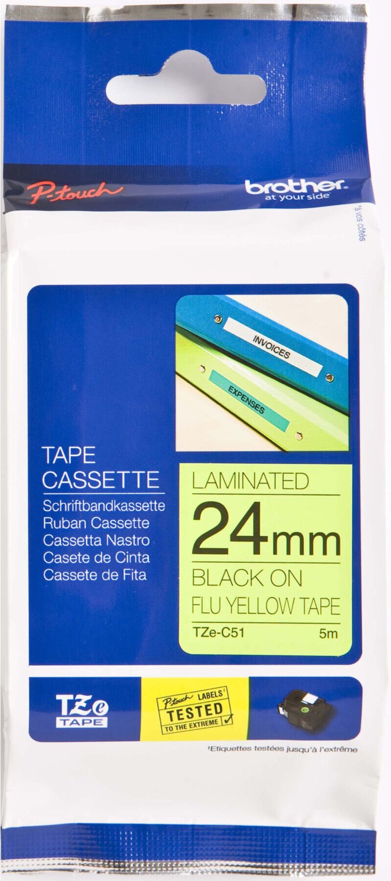 Brother Schriftbandkassette TZe-C51 24mm signal gl/sw (TZEC51)