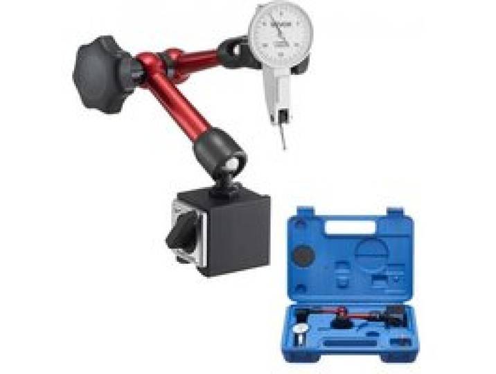 VEVOR Messuhr mit Magnetstativ & Aufbewahrungskoffer, 0,01 mm Genauigkeit, 0–0,76 mm Bereich, Mikrokugelgriff für Messungen in engen Bereichen, industrielle Bearbeitung & Inspektion