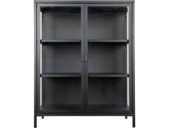 Vitrine Soreva schwarz Stahl/Glas B 80 H 101 cm - Vitrine