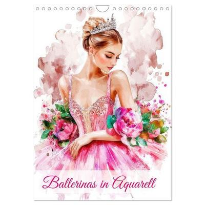 Ballerinas in Aquarell (Wandkalender 2026 DIN A4 hoch), CALVENDO Monatskalender