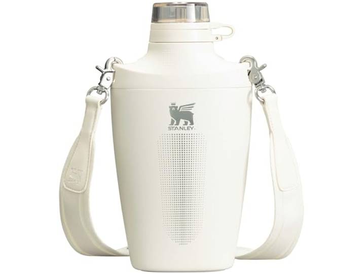 STANLEY Cross Bottle 23oz (680ml) Reiseflasche mit Jacquard-Gurt Auslaufsicherer Tritan-Deckel mit abnehmbarem Strohhalm Recyceltes Edelstahl Doppelwandige Vakuumisolierung
