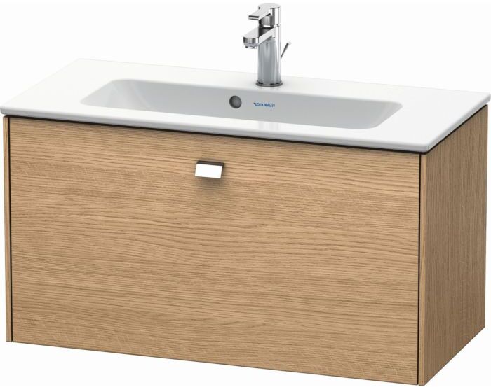 Duravit Brioso Waschtischunterbau BR401101052 820x389mm, Europ. Eiche, 1 Auszug, Griff Chrom