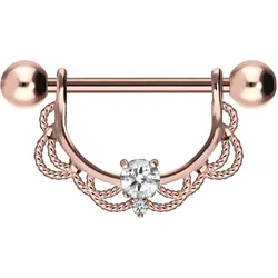 Chirurgenstahl Nippelpiercing ORIENTALISCHES DESIGN + KRISTALL