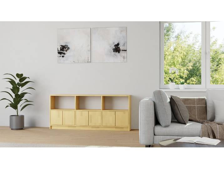 Meuble TV sur mesure Pickawood Hêtre Naturel huilé