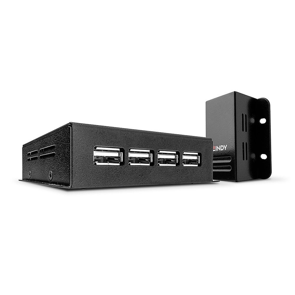 Lindy USB 2.0 Cat.5 verlenger met 4 poorten en voeding via RJ45, 50 meter