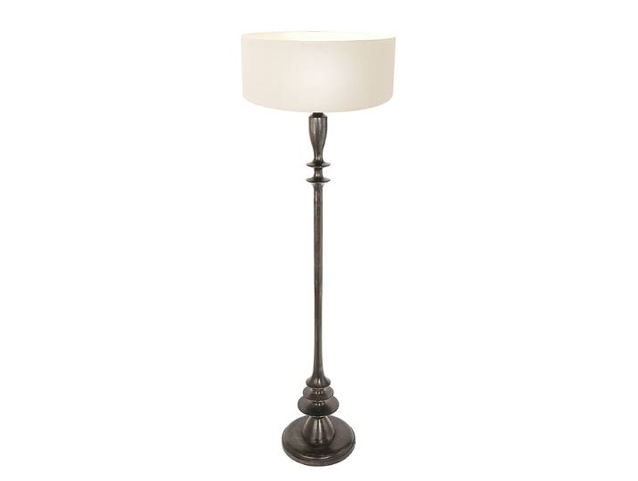 Lampadaire Bois modèle D Ø 50cm Marron/Blanc Velours E27