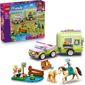 LEGO Friends 42695 Pferd und Fohlen mit Pferdeanhänger, ab 7 Jahre, 279 Teile