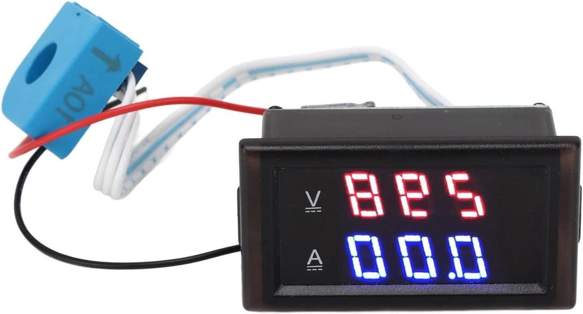 Digitale DC Volt Ampèremeter met Dual LED voor Auto en Motor - Zwart - Werkspanning 4-30V