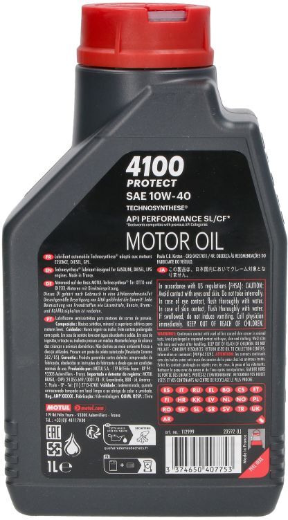 Motoröl MOTUL 112999 4100 PROTECT 10W40 1L