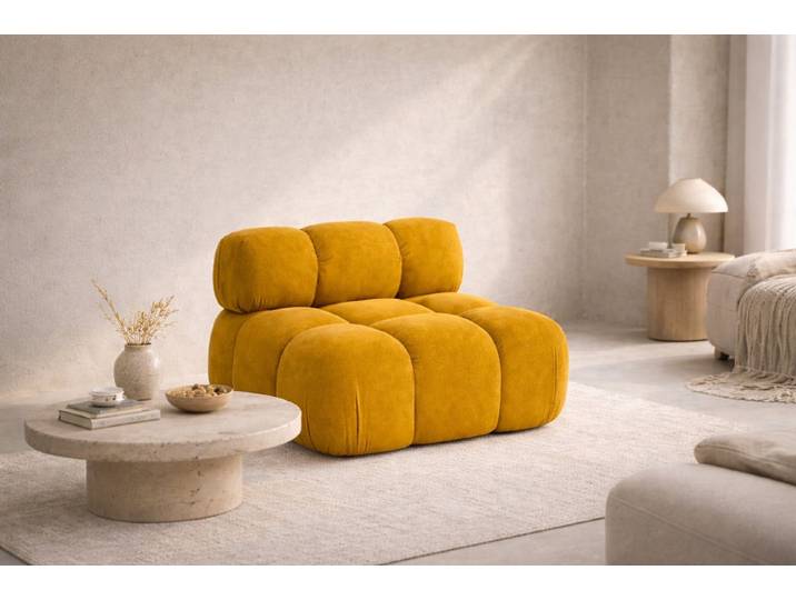 Kaiser Möbel Sofa-Mittelelement modulares System, Veloursstoff Salvador,SELIA (Einzelelement), Veloursstoff Salvador hochelastischer HR-Schaum Wellenfederung