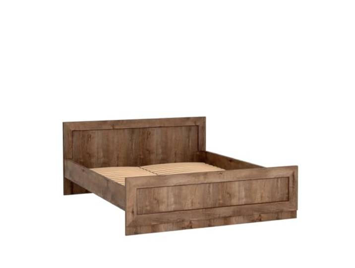 Komodee Doppelbett LEIKANGER - Dunkel Eiche - Kopfteil - 170 x 80 x 205 cm