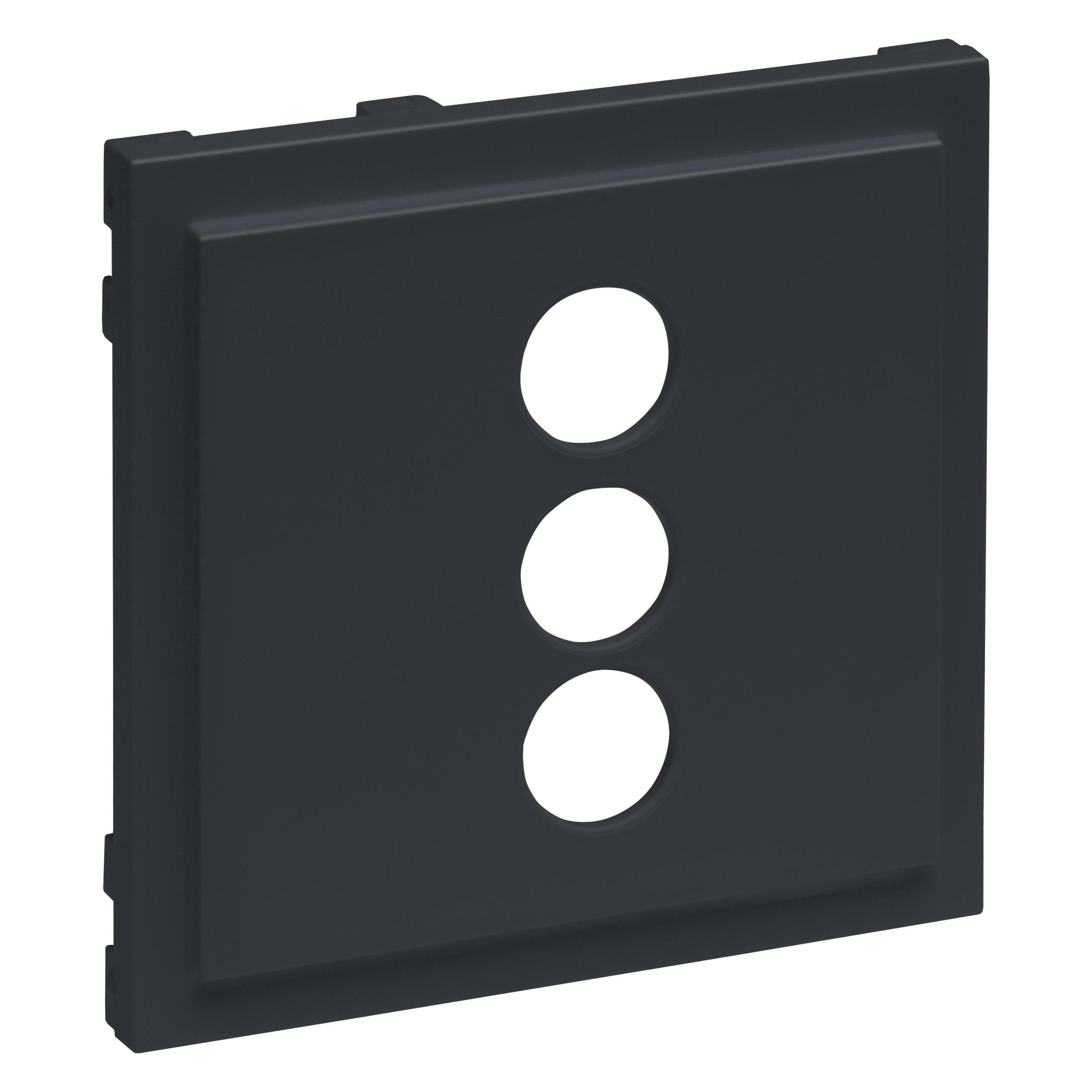 Legrand SEANO Abdeckung für 3-fach RCA (Cinch)-Anschlussdose, 3 separate Cinch-Anschlüsse, Anthrazit (765486)