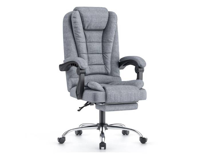 Chaise de bureau BIGZZIA - Fauteuil de bureau Avec Repose-pieds - Hauteur réglable 10cm - Pivotante Double Rembourrage Epais -