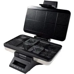 Syntrox Germany Zimtwaffelautomat Waffeleisen Motiv Edelstahl mit Thermostat