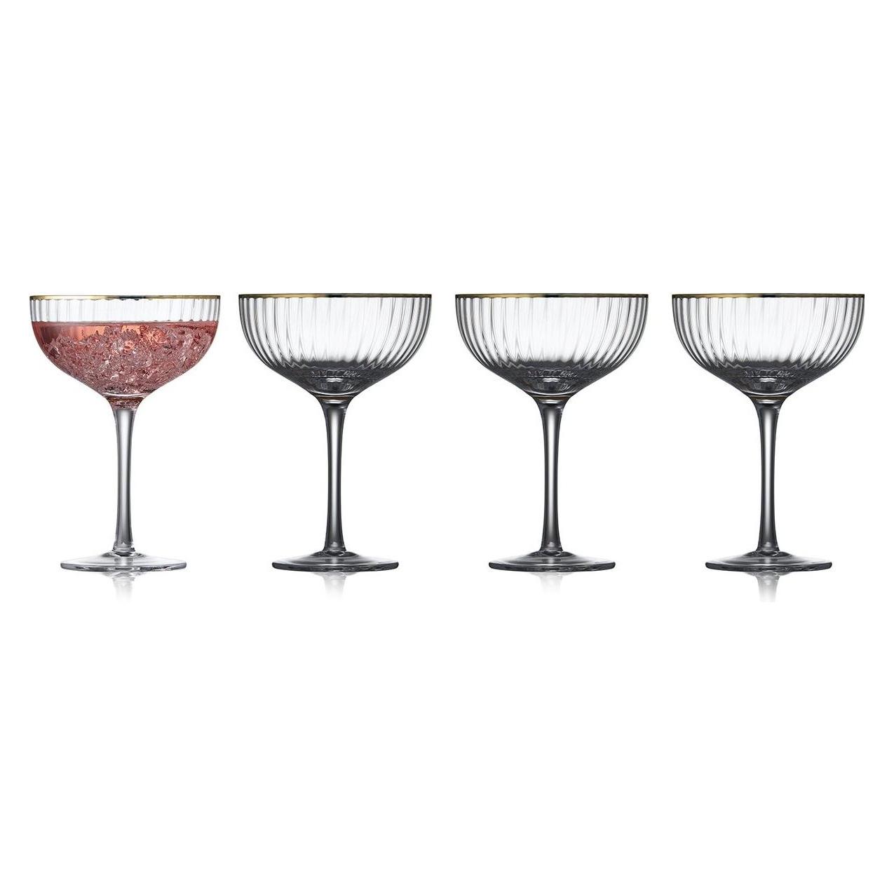 Lyngby Glas - Palermo Cocktail glass 31 cl Gold 4 pc (3.15 dl, 4x, Aperitifgläser) (14634)