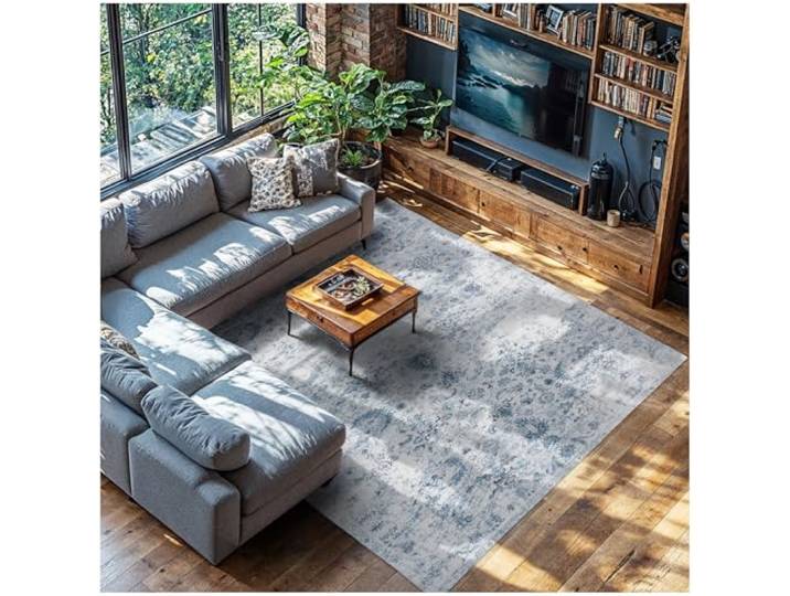 tectake® Vintage design tapijt - laagpolig vloerkleed - Amara - div afmetingen – blauw (240cm x 340cm)