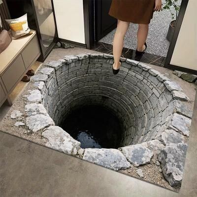 LightInthebox 3D Optical Illusion Doormat 2D Printed Deep Well Design for a Striking and Novel Entryway Accent Rug