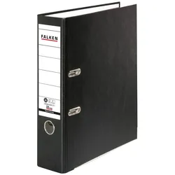 Falken 11285558 Recycolor-Farb-Ordner A4, Rücken 80mm, mit geklebtem Rückenschild - Schwarz
