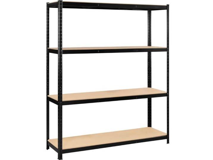 Yaheetech Étagères de rangement 150 x 45 x 180 cm Charge Lourde Clipsable Résistant Étagères de Rangement Noir