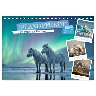 Islandpferde - Im Zauber des Nordens (Tischkalender 2027 DIN A5 quer), CALVENDO Monatskalender