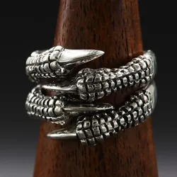 Drachensilber Kralle Ring Gothic Schmuck 925 Silber 56