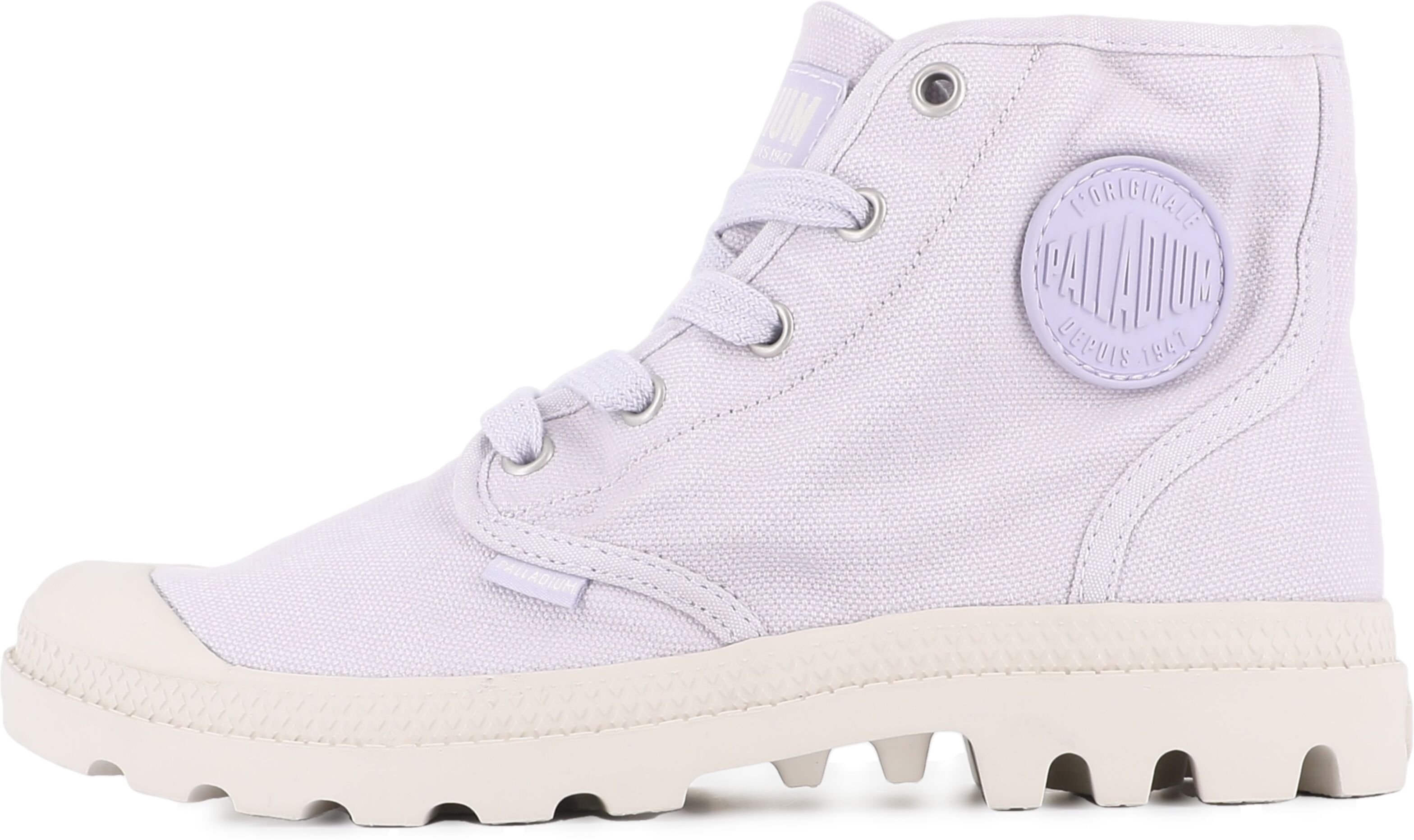 Schnürboots PALLADIUM "PAMPA HI", Damen, Gr. 41, weiss (milk galaxy), Textil, Schuhe Schnürboots, Schnürstiefel, Schnürstiefelette aus Canvas milk galaxy 41