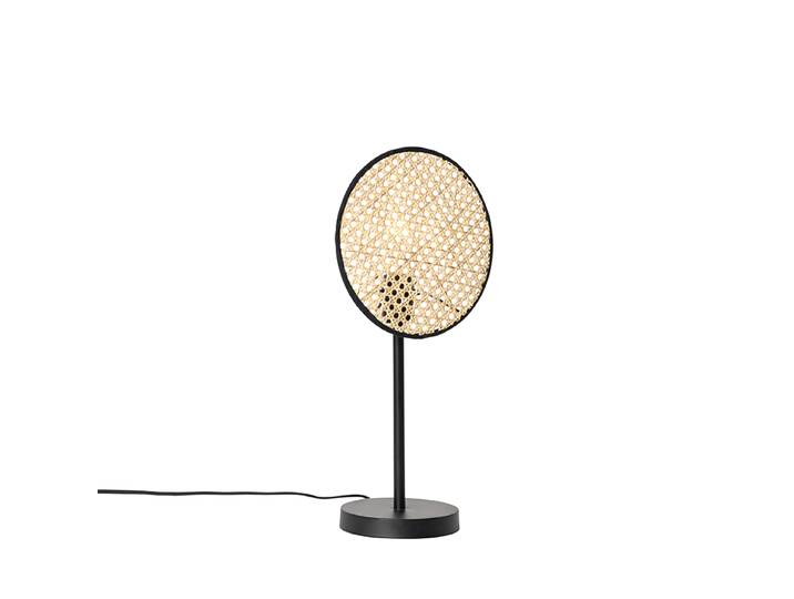 Lampe de table rustique noire avec rotin 25 cm - Kata
