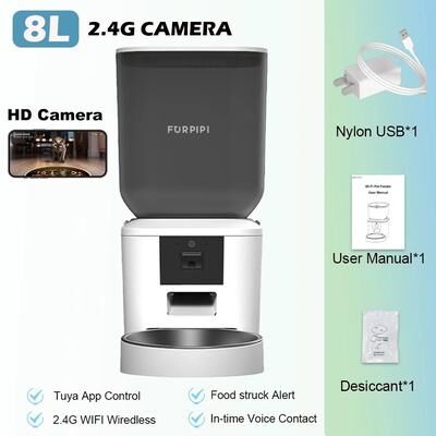 Inspired Finds Furpipi 8L WiFi Automatic Pet Feeder With Camera 2.4g Camera