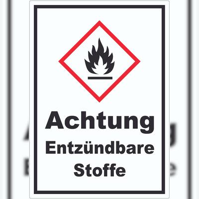 HB-Druck Aufkleber Entzündbare Stoffe Flamme A7 (74x105mm)