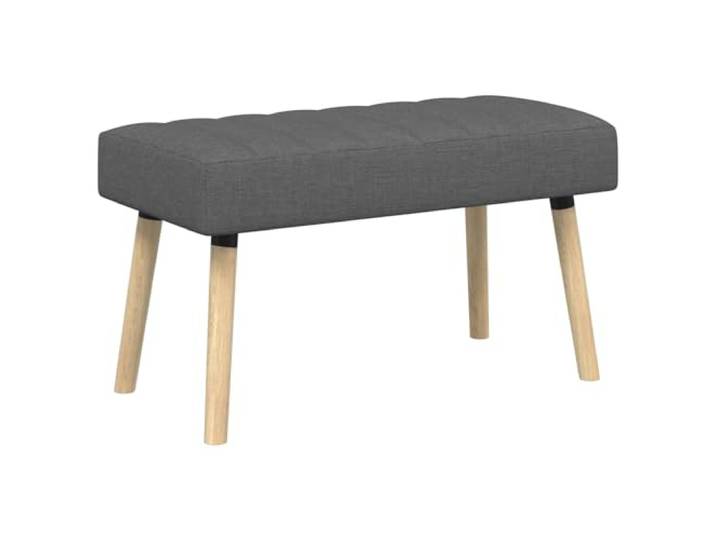 KTHLBRH Gesteppte Sitzbank in Kanalform, Dunkelgrau, 80 x 40 x 46 cm Beine aus massivem Hevea-Holz, Stoffbezug, Schaumstoff, max. Gewicht 110 kg, Montage erforderlich