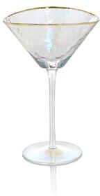 Zodax Kampari Triangular Martini Glasses with Gold Rim, Set of 4