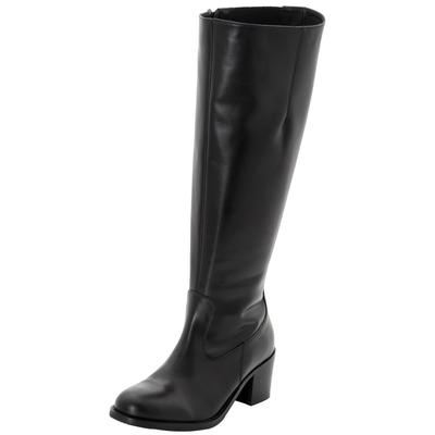 Weitschaftstiefel SHEEGO, Damen, Gr. 39, XXL-Schaft, schwarz, Leder, Schuhe Weitschaftstiefel