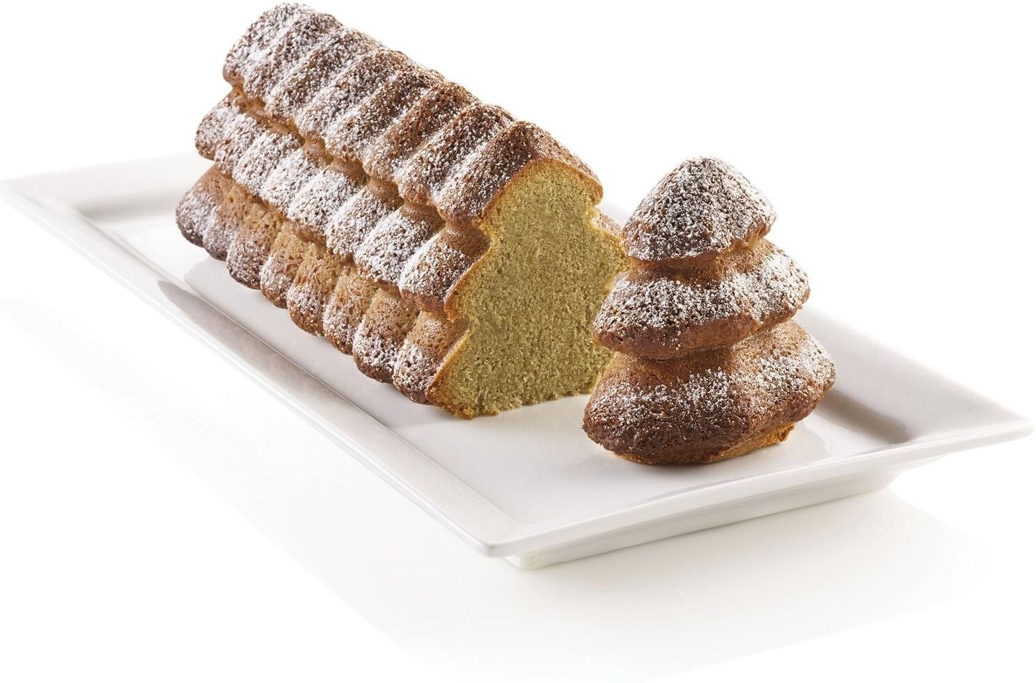 Backform "3D Tannen", beige (natur), B:25cm T:8,9cm, Silikon, Küchenformen, Backform natur B/H/L: 25cm x 8,7cm