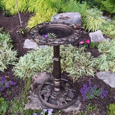 Oakland Living Corporation Premium Rose Bird Bath
