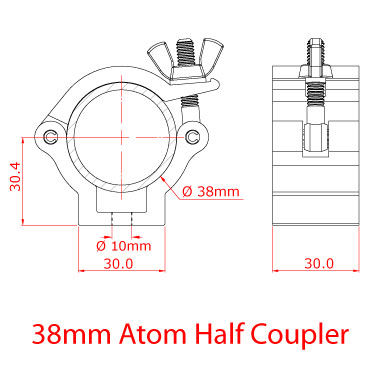 Doughty T58970 Atom Halfcoupler 38mm
