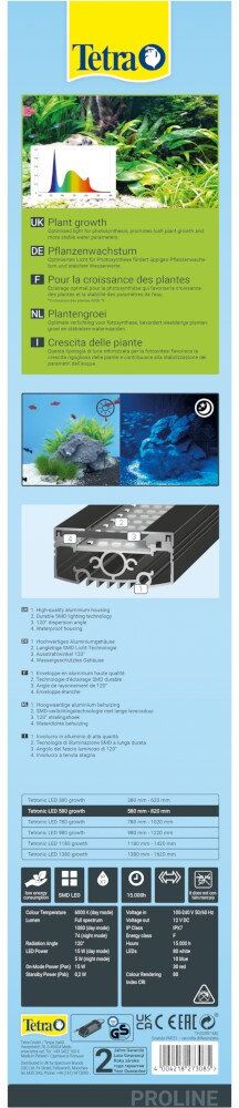 580 Tetra Tetronic Led Proline Illuminazione Lampada a Led per Piante Acquario Kit Set Completo
