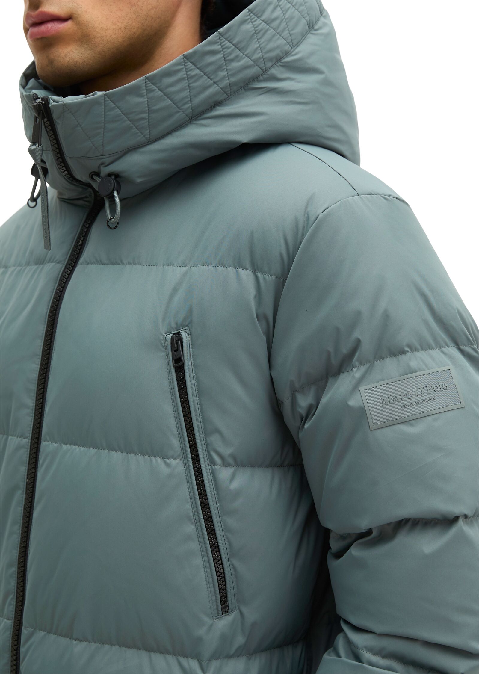 Marc O' Polo Daunenjacke MARC O'POLO, Herren, Gr. XXL, grün (skipping stone), Obermaterial: 100% Polyester. Futter: 100% Polyester. Wattierung: 70% Daunen, 30% Federn, Jacken Daunenjacke skipping stone XXL