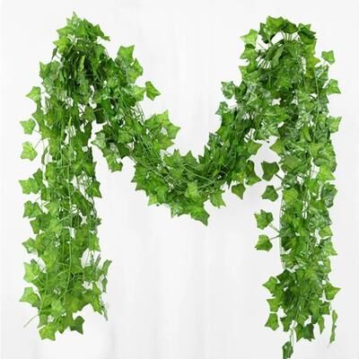 Quick Pick Pro Artificial Hanging Vine Grape Leaf Garland For Ceiling Wall & Home Decor 1pcs Green Leaf
