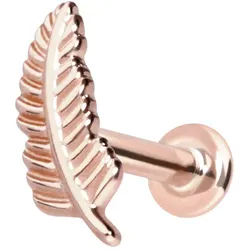 14 Karat Gold Labret mit Innengewinde FEDER