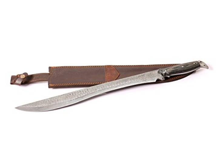 Perkin Damast Stahl messer - 61 cm Feststehendes Jagdmesser Schwert - SDPH