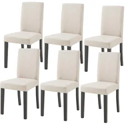 En.Casa, Stühle, Esszimmerstuhl Hamburg 6er Set Textil Beige (6x)