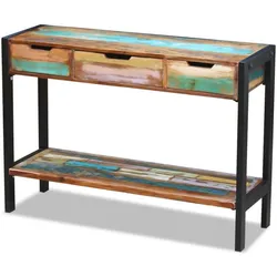 Helloshop26 - Buffet Sideboard Schrank Konsolentisch Aufbewahrungseinheit mit 3 Schubladen Massivholz aus Altholz