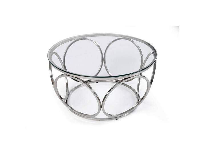 Livetastic Couchtisch, Silber, Klar, Glas, rund, rund, 80x40x80 cm, Wohnzimmer, Wohnzimmertische, Couchtische